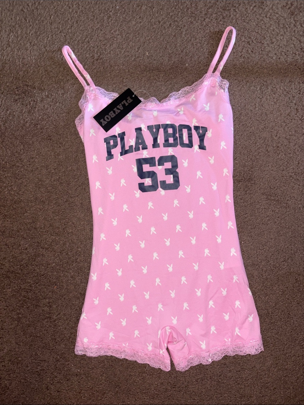 PLAYBOY lace romper NWT